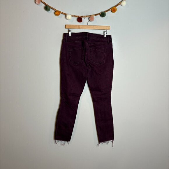 Express burgundy Mid Rise Ankle Legging jeans - Picture 4 of 5
